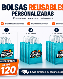 12 Bolsas Reusables Personalizadas